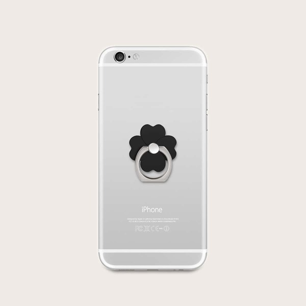 

Floral Shaped Phone Ring Holder, Black