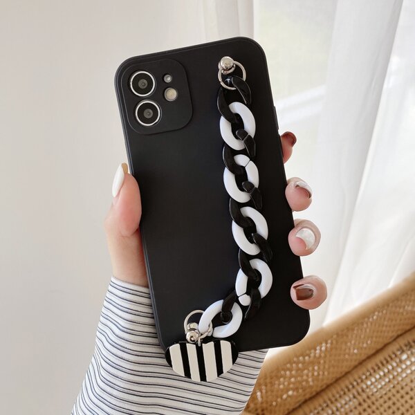 

Chain Hand Strap Phone Case, Black