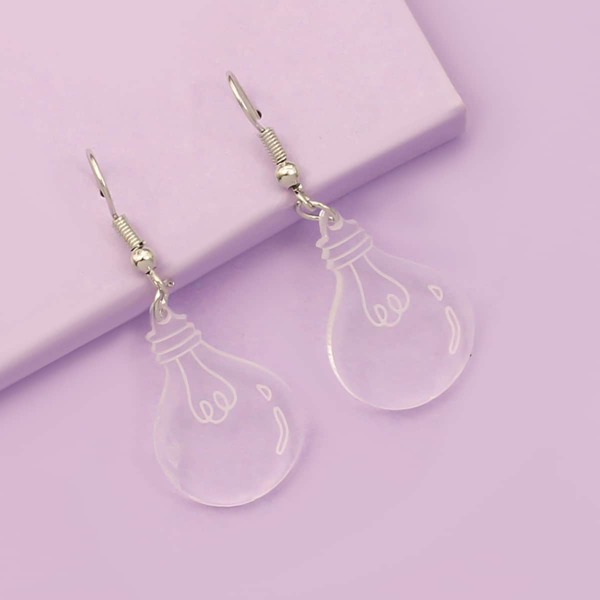 

Girls Clear Light Bulb Drop Earrings