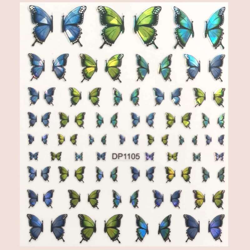 

1sheet Butterfly Pattern Nail Art Sticker, Multicolor