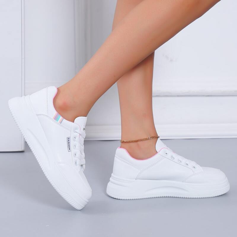 

Lace Up Front Skate Shoes, White
