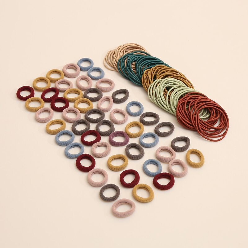 

50pcs Solid Hair Tie, Multicolor