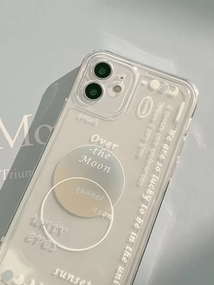 月亮圖案透明手機殼相容於 iPhone 15/15Pro/15Plus/15Promax - 彩色 - 查看 1