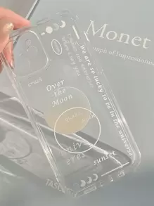 月亮圖案透明手機殼相容於 iPhone 15/15Pro/15Plus/15Promax - 彩色 - 查看 3