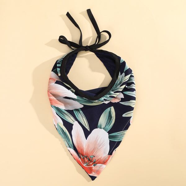 

Flower Print Hair Band, Navy blue