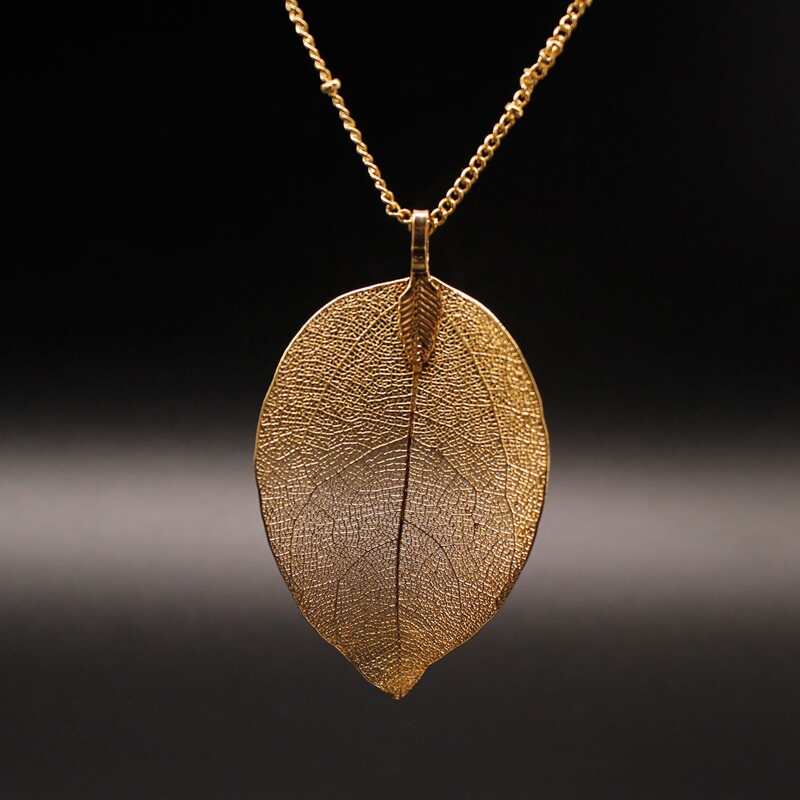 

Leaf Decor Chain Necklace, Gold