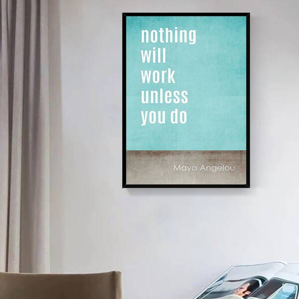 

Letter Graphic Unframed Painting, Blue and white