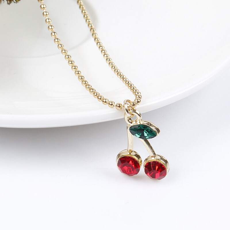 

Cherry Decor Chain Necklace, Gold