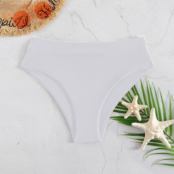 

High Waisted Bikini Bottom, White