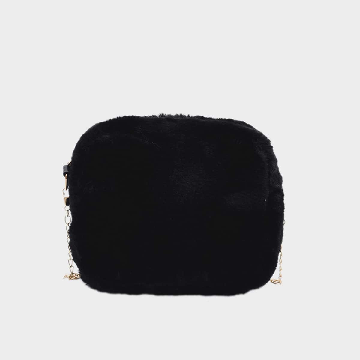 

Fluffy Crossbody Bag, Black