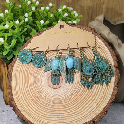 3pairs Vintage Drop Earrings