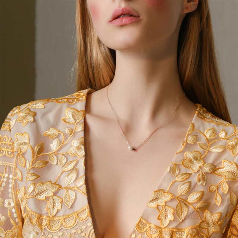 

Faux Pearl Decor Chain Necklace, Gold