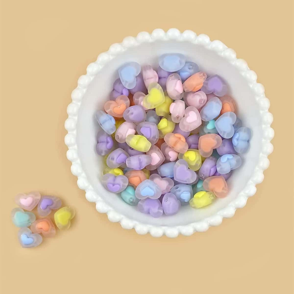 

50pcs Random Heart DIY Jewelry Accessory, Multicolor