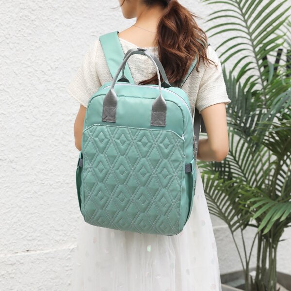 

Minimalist Quilted Functional Backpack, Green