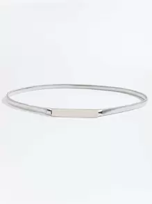 Dây đeo eo bằng kim loại co giãn tối giản, thời trang thường ngày. - Bạc - Xem 2