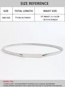 Dây đeo eo bằng kim loại co giãn tối giản, thời trang thường ngày. - Bạc - Xem 3