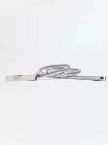 Dây đeo eo bằng kim loại co giãn tối giản, thời trang thường ngày. - Bạc - Xem 5