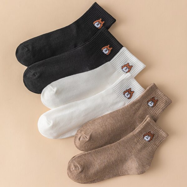 

6pairs Cartoon Animal Print Socks, Multicolor
