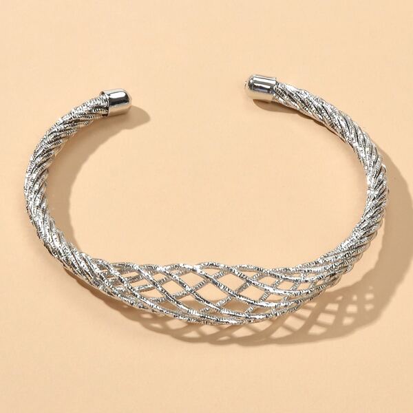 

Hollow Out Cuff Bracelet, Silver