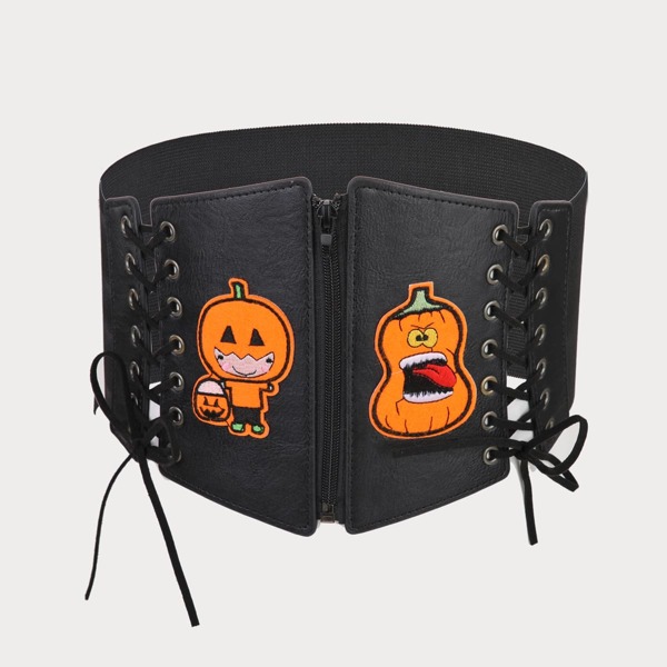 

Pumpkin Patch Decor Corset Belt, Black