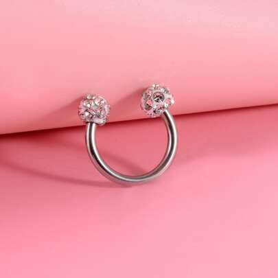 不銹鋼,水鑽裝飾鼻環適合女士和男士,龐克穿孔,A時尚身體鏈禮品適用於任何場合