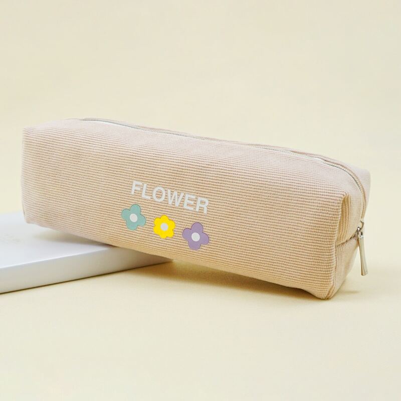 

Flower Print Pencil Case, Apricot