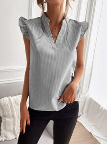 SHEIN Clasi Áo sơ mi nữ Xù Sọc Giải trí - Nhiều màu - Xem 3