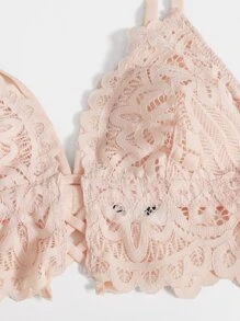 LUVLETTE Lencería Bralettes Bra de encaje para estancia en casa - Rosa Pálido - Ver 8