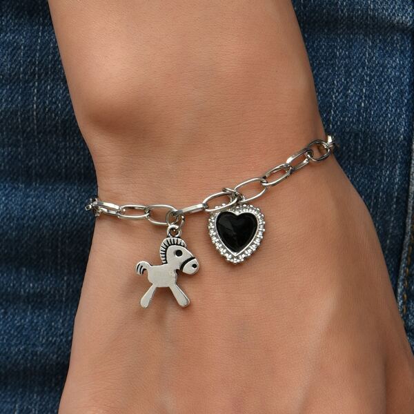 

Pony Charm Bracelet, Silver