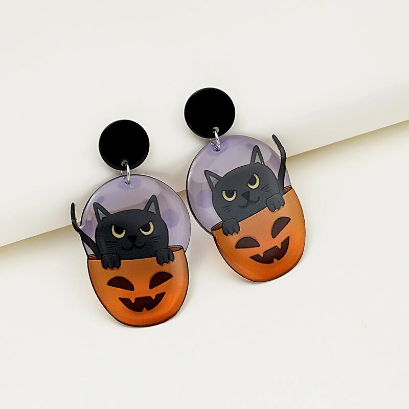 

Halloween Pumpkin Drop Earrings, Orange