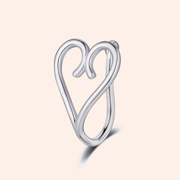

Heart Decor Nose Cuff, Silver