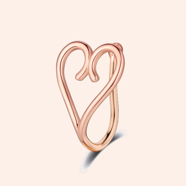

Heart Decor Nose Ring, Rose gold