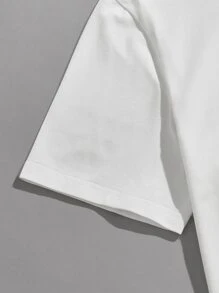 GENTILAND Áo thun tay ngắn họa tiết Paisley bằng cotton dành cho nam và quần - Đen và trắng - Xem 4