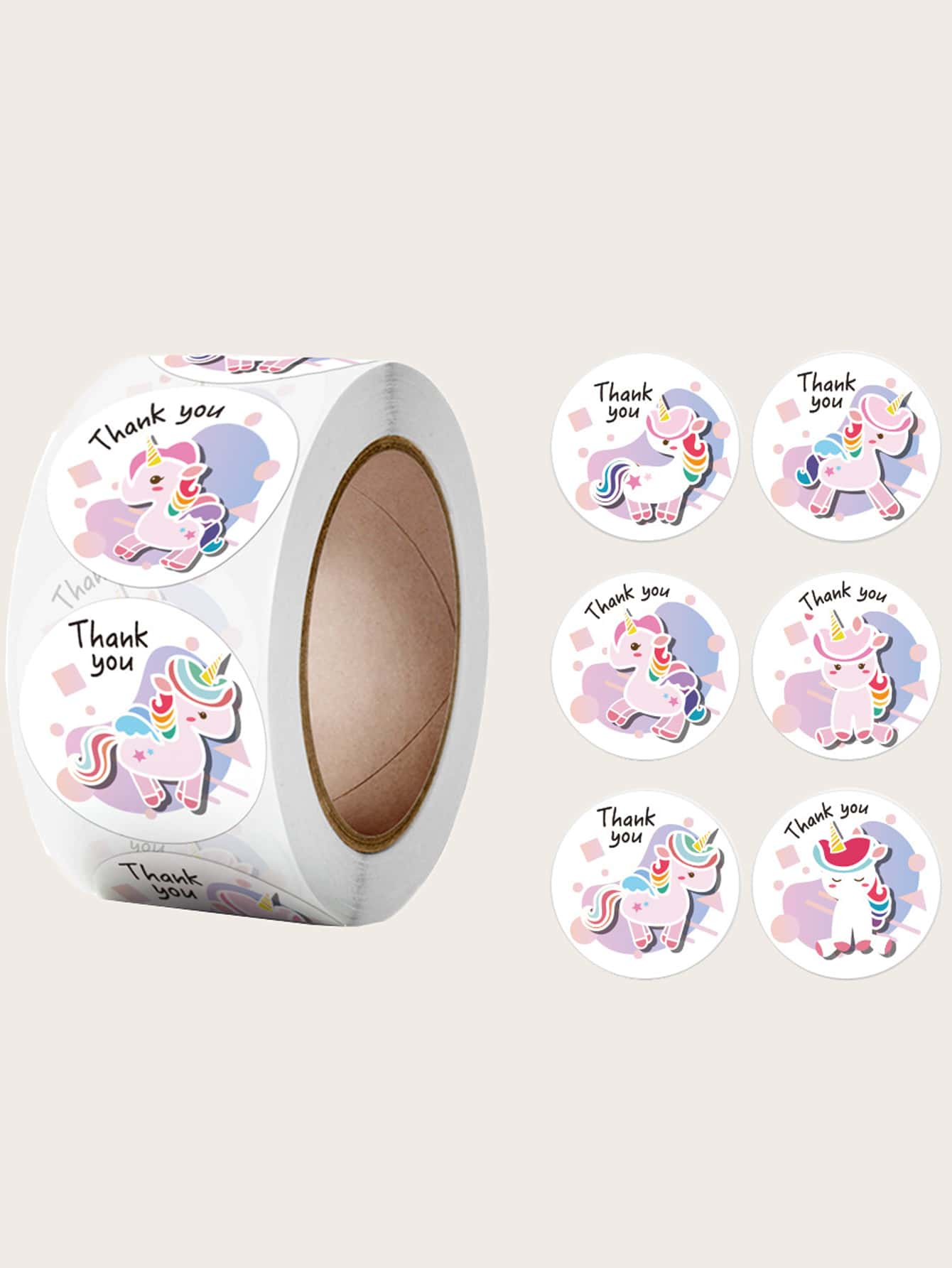 1roll Unicorn Print Gift Sticker - Nhiều màu - Xem 1