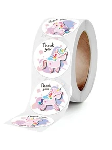 1roll Unicorn Print Gift Sticker - Nhiều màu - Xem 3