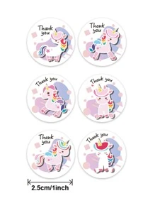 1roll Unicorn Print Gift Sticker - Nhiều màu - Xem 4