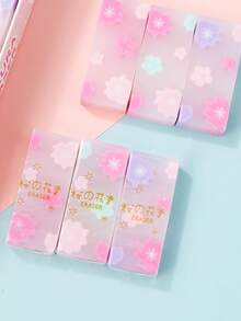 1入組花朵印花隨機橡皮
