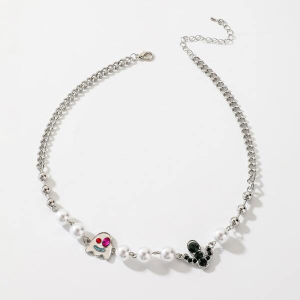 

Ghost & Cactus Decor Necklace, Silver