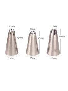 3入組裱花嘴套裝 - 銀色 - 查看 3