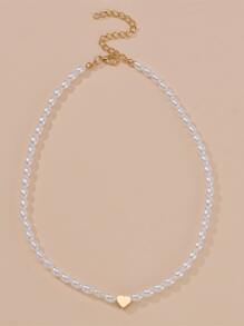 Faux Pearl Beaded Necklace