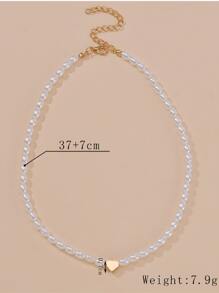 Faux Pearl Beaded Necklace