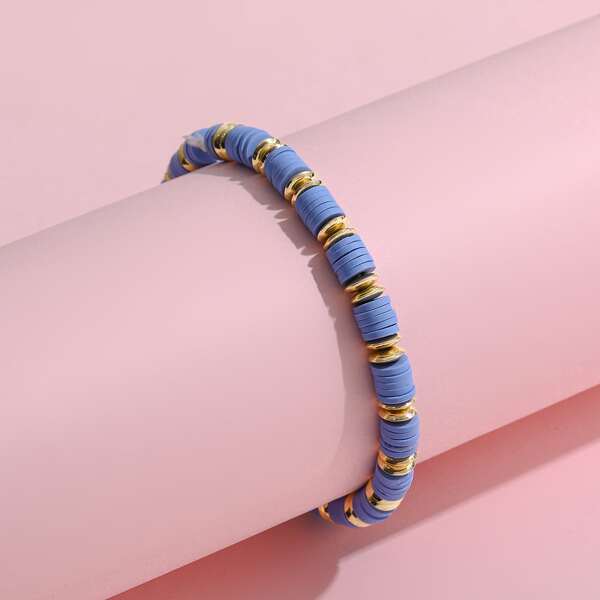 

Soft Clay Beaded Bracelet, Blue