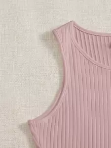 SHEIN EZwear Solid Rib Knit Tank Top
