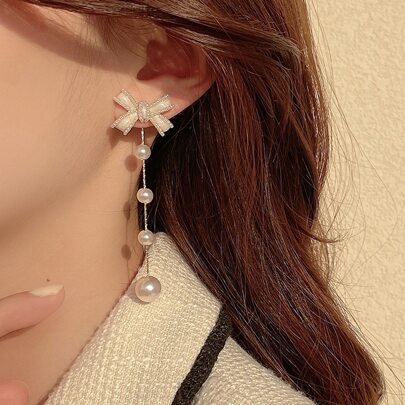 Bow Decor Drop Earrings