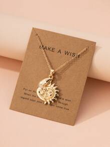 Collar con accesorio luna & sol - Amarillo Oro - Ver 1