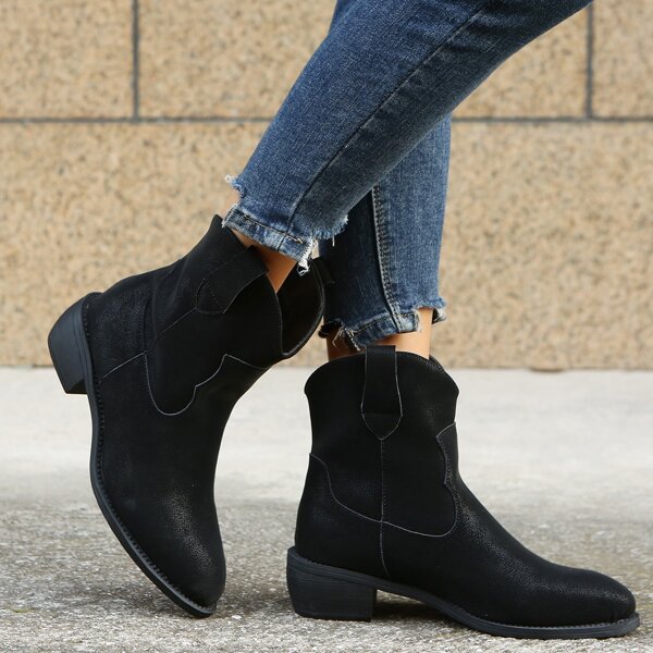 

Minimalist Slip On Boots, Black