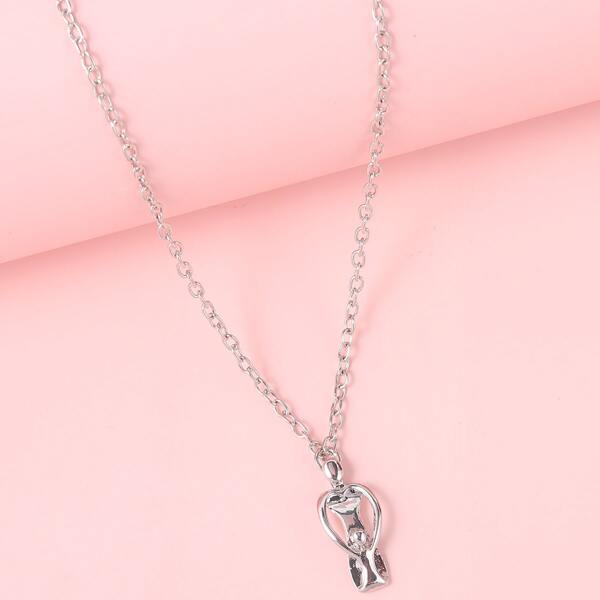 

Figure Charm Necklace, Silver