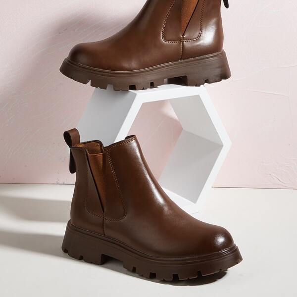 

Minimalist Slip-On Chelsea Boots, Brown