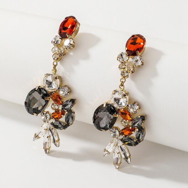 

Rhinestone Decor Drop Earrings, Multicolor