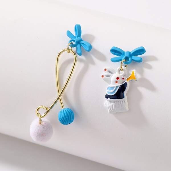 

Rabbit Decor Drop Earrings, Multicolor